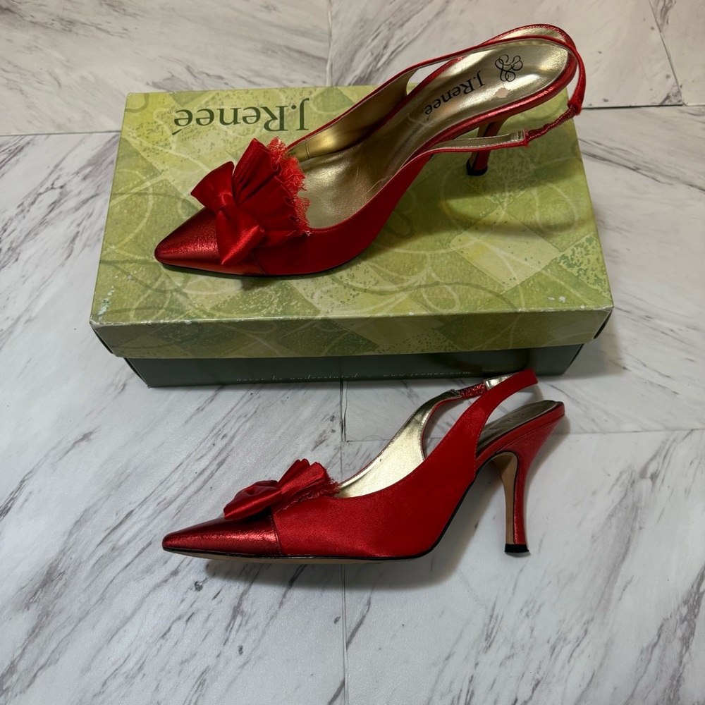 Red Satin J. Renee Heels Size 8